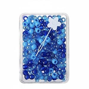 Blue Large Hair Beads (240pcs)